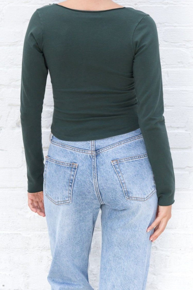 Hauts Brandy Melville Charlize Vert Foncé | TIL-93334717